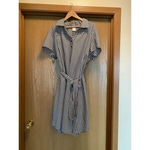 Black and White Gingam Shirt Dress 2XL Classic, Old Money, Quiet Luxury